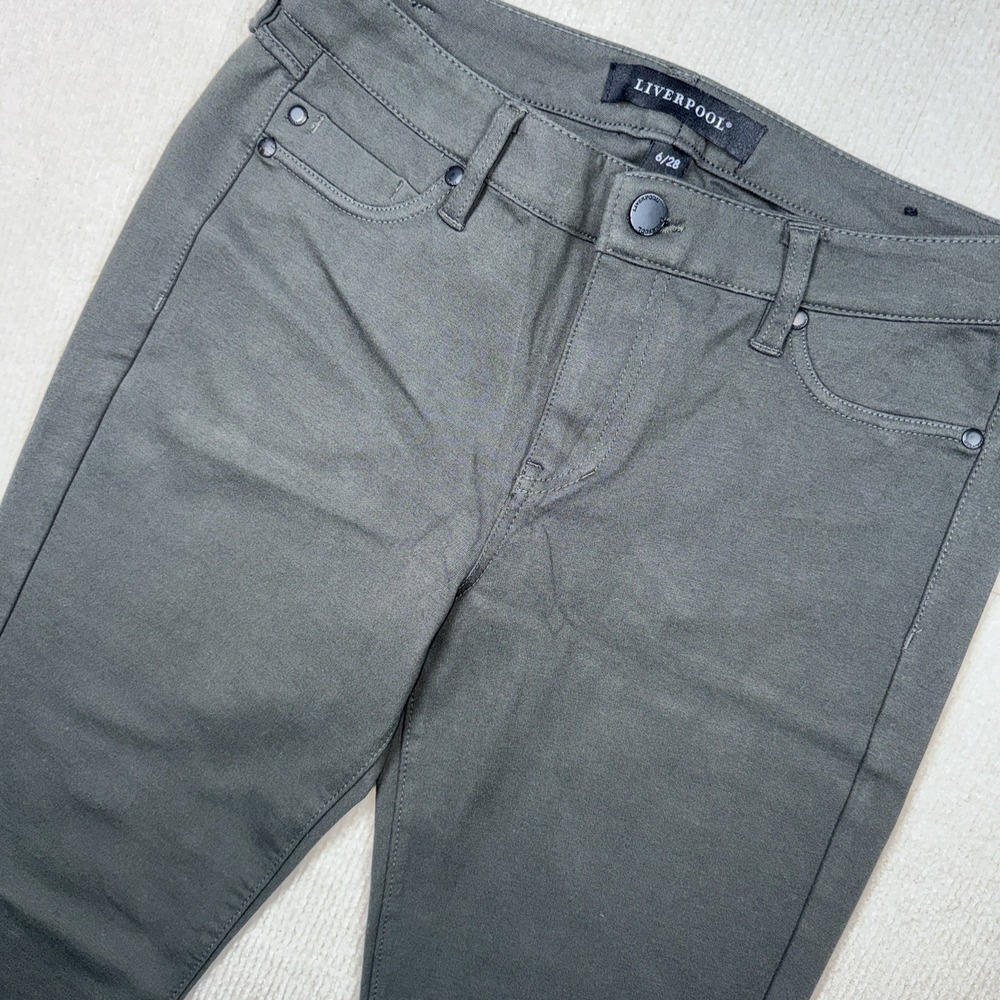 Liverpool Gia‎ Glider Ankle Leggings Womens 6/28 Peet Green Slim Stretch